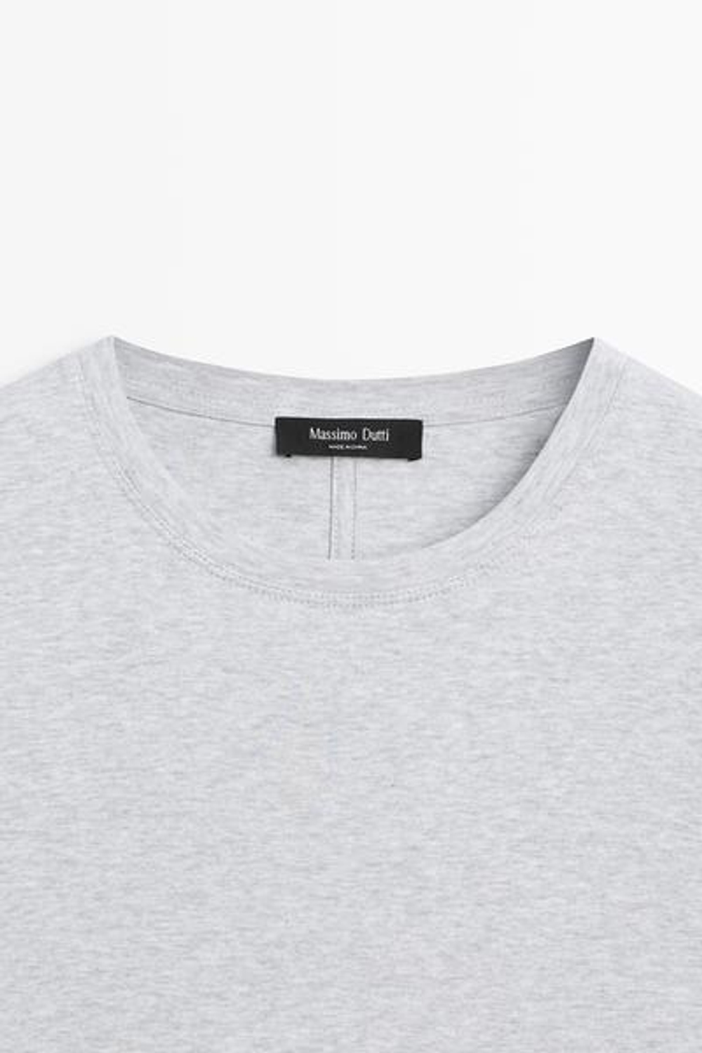 Massimo Dutti Футболка из 100% хлопка с короткими рукавами, серый