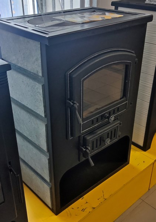 Печь-Камин ВЕЗУВИЙ ПК-03 (224) с плитой "Везувий В3" талькохлорит 12 кВт (200 м3) Ø150мм