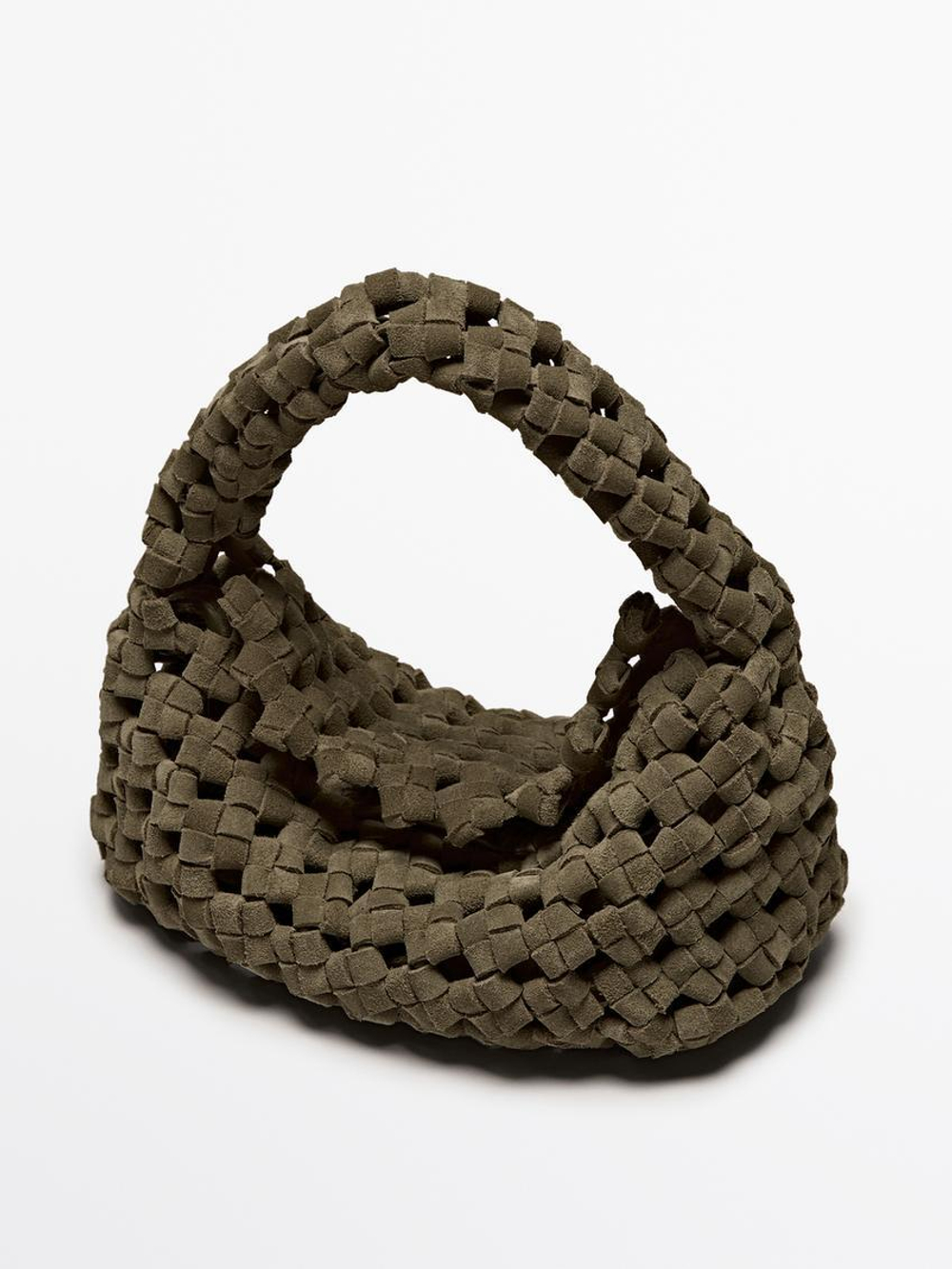 Massimo Dutti Маленькая кожаная сумка, хаки