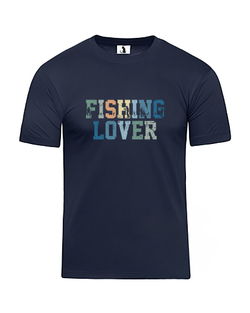 Футболка Fishing Lover классическая прямая темно-синяя