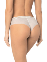 Трусики-бразилиана из кружева с сетчатой структурой (Размер: S) (Цвет: черный)