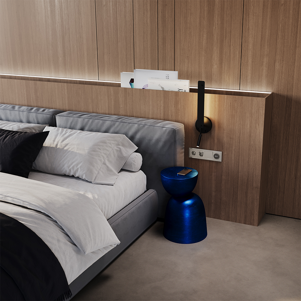 Выключатель встраиваемый VOLTUM S70 одноклавишный с подсветкой 10А, (кашемир)