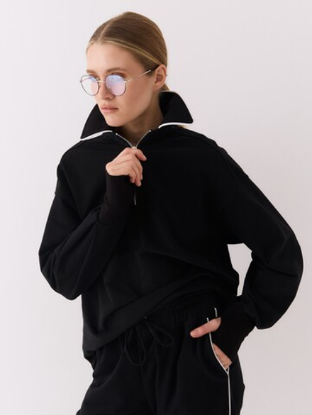 Свитшот с кантом, цвет черный