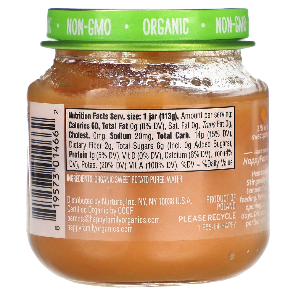 Happy Family Organics, Happy Baby®, батат, этап 1, 113 г (4 унции)