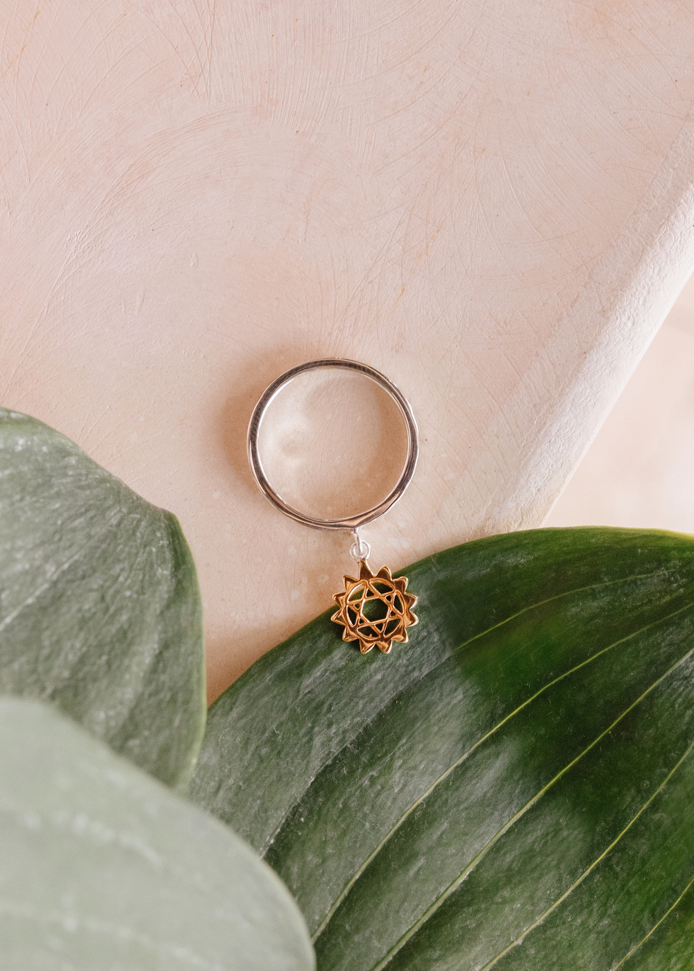 Кольцо «Анахата» с позолотой