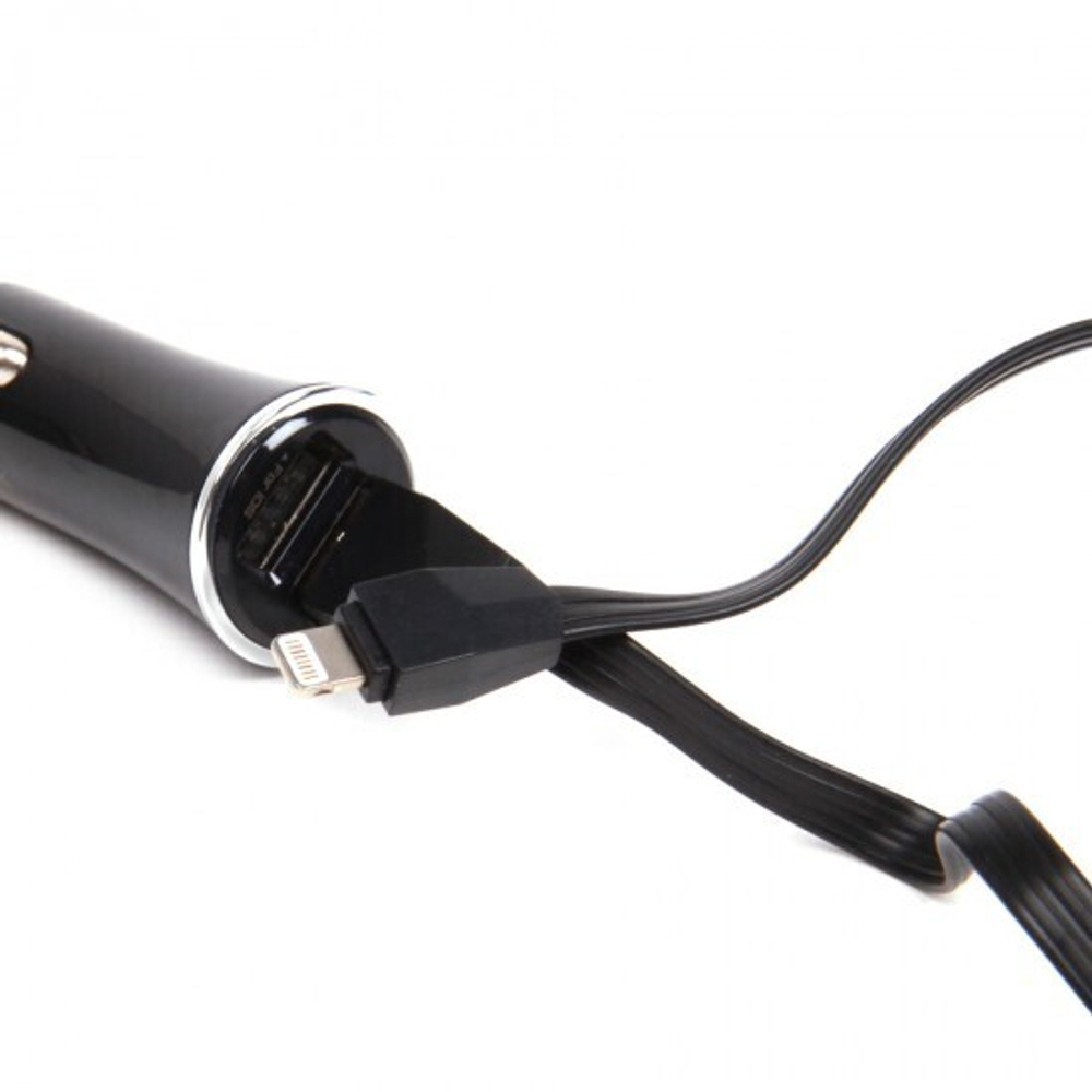 Автомобильное зарядное устройство 2 в 1 LDNIO DL-C28 Lightning, 010121 Белый + золотой