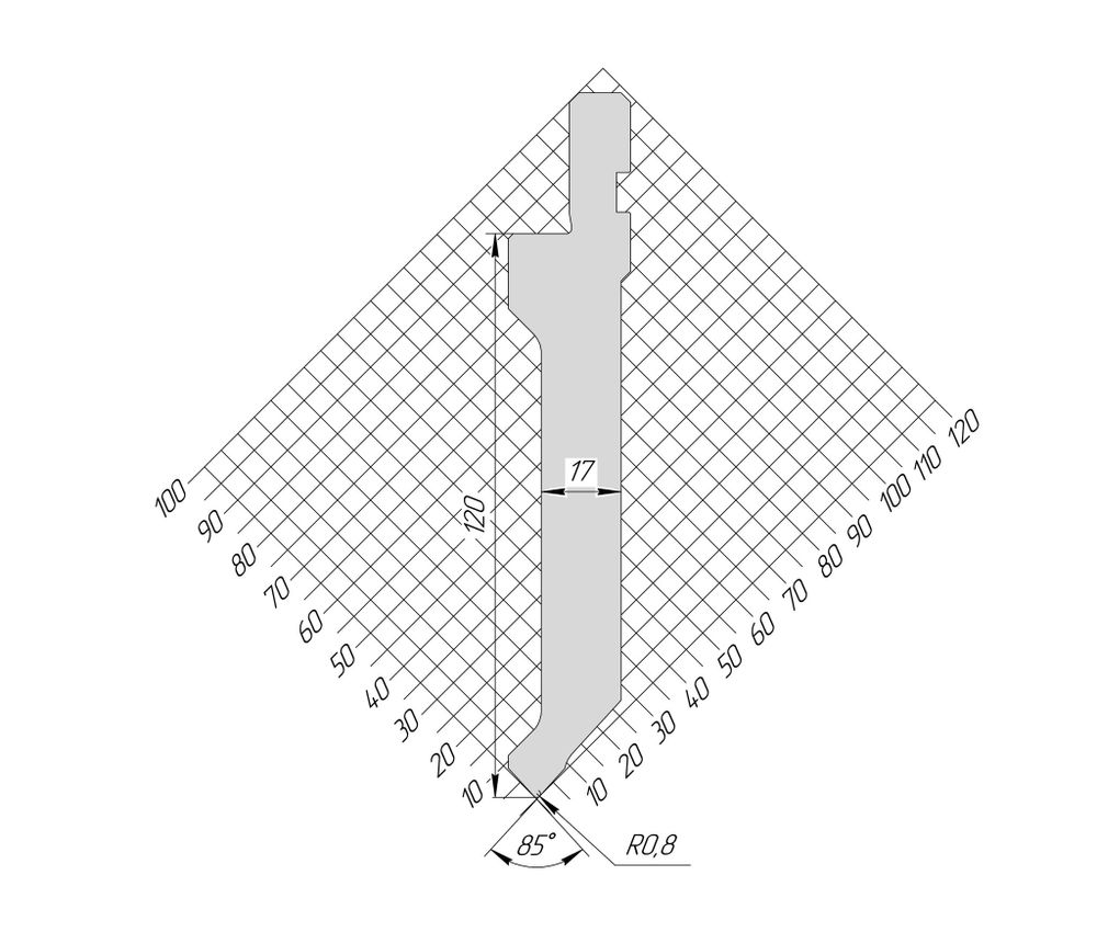 Пуансон AP 1309 85° H120 R0,8