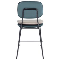 Стул полубарный Pea, велюр, сине-зеленый/бежевый