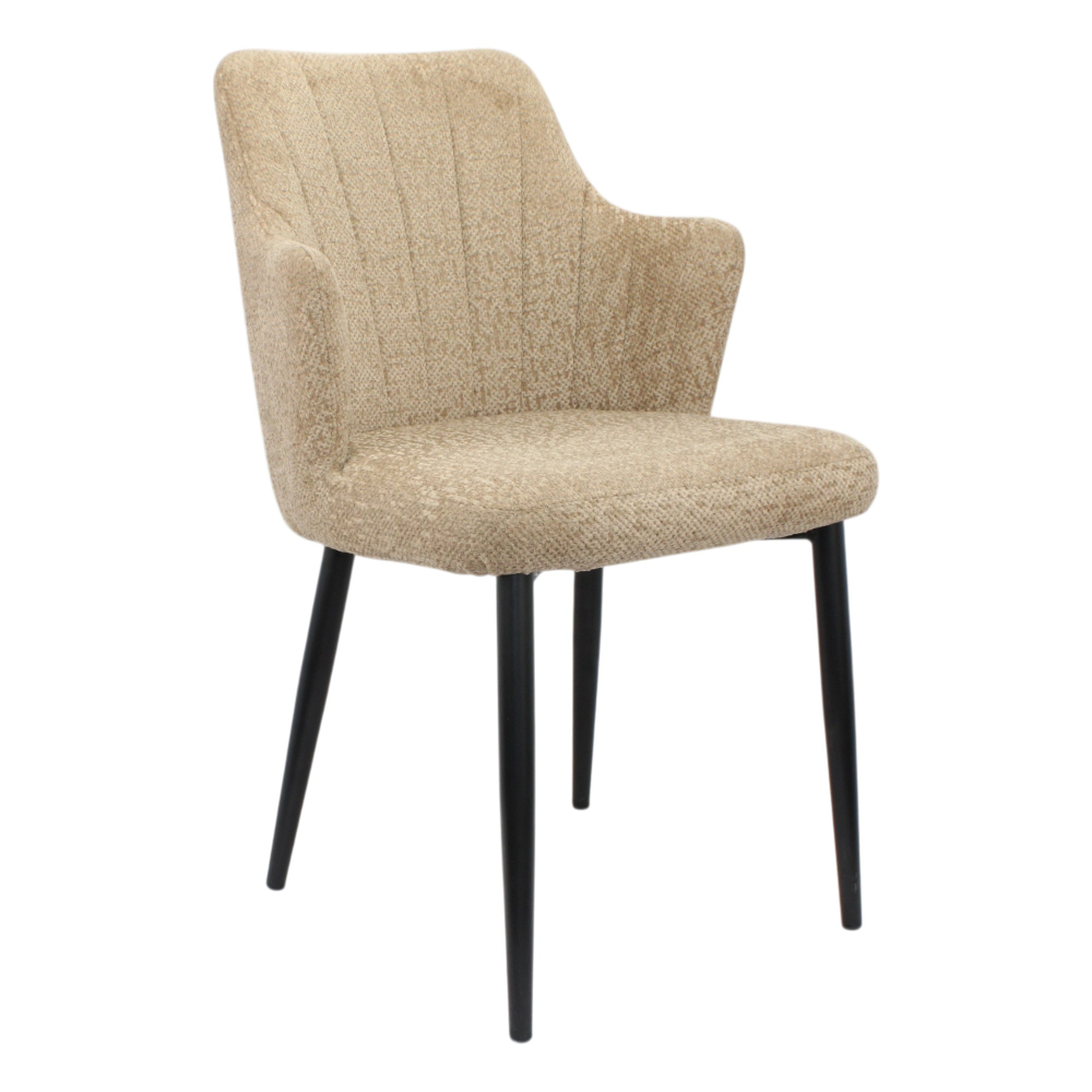 Стул "Монт" (арт. 346), велюр Сити02 светло-коричневый, ножки черные