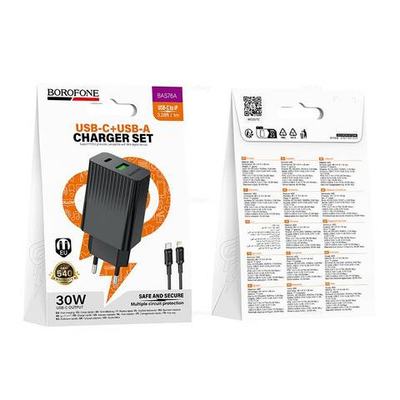 Зарядное устройство для Lightning PD30W+QC3.0 Borofone BAS76A (black)