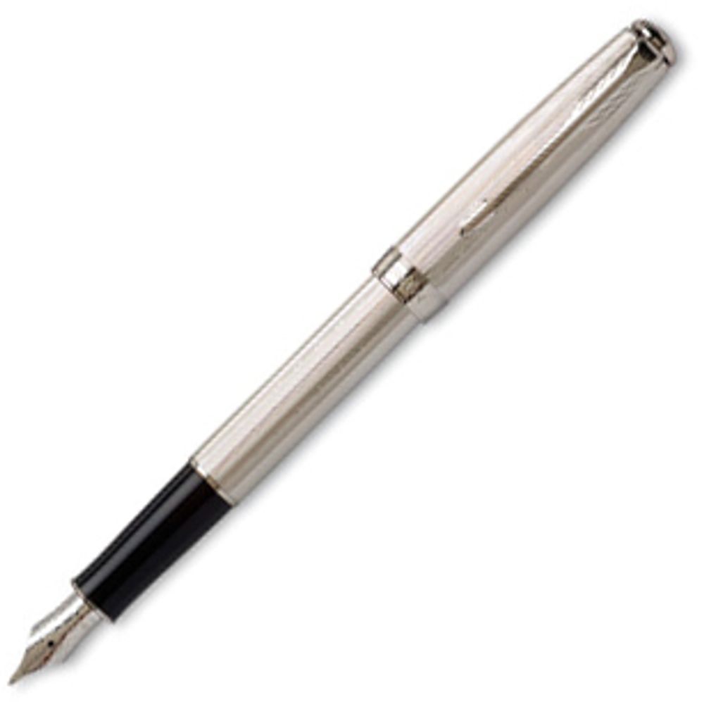 Перьевая ручка Parker Sonnet, цвет - серебристый, перо - золото 18К