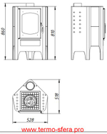Печь-камин БАВАРИЯ ЭКО УГЛОВАЯ с плитой