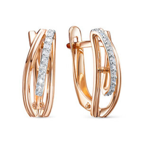 Серьги из золота с фианитами