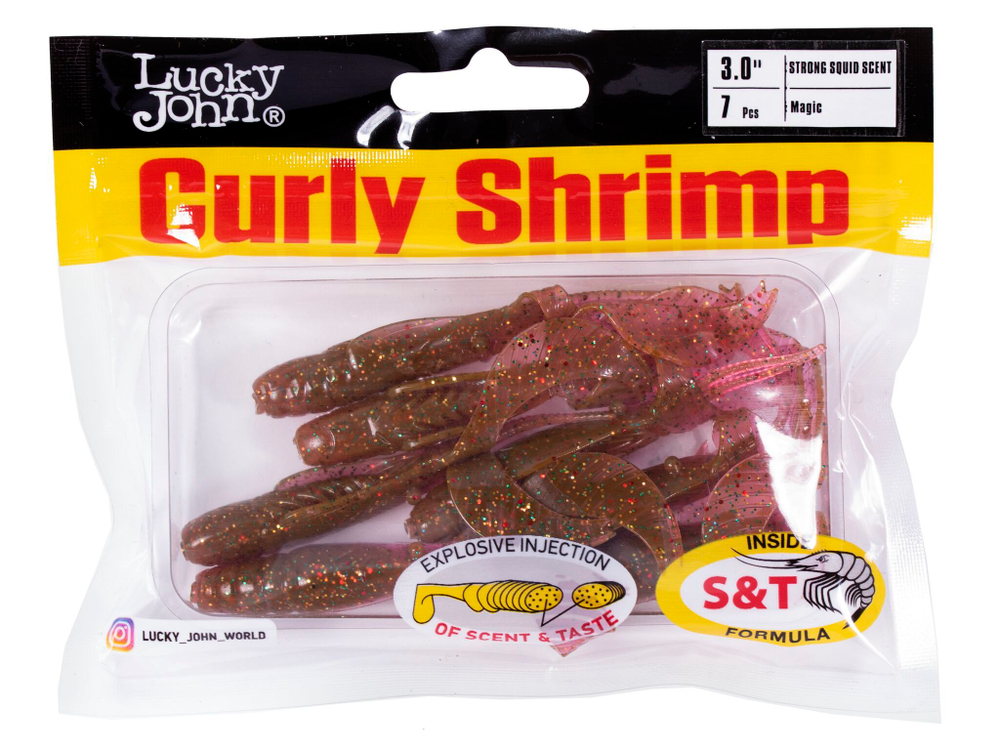 Твистеры съедоб. искусст.  LJ Pro Series Curly Shrimp 3,0in (07.62)/S14 10шт.