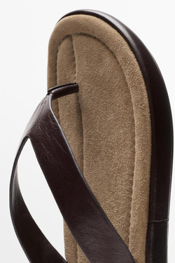 Massimo Dutti Кожаные сандалии на платформе, коричневый