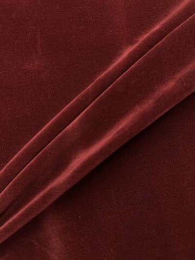 Джинса (деним) хлопок с эластаном Rochas вишневая с бархатным покрытием