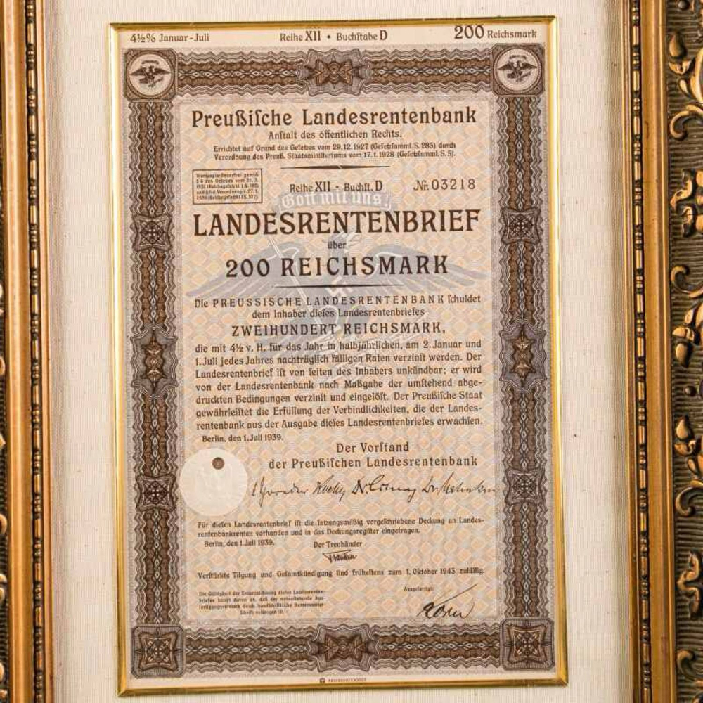 Винтаж: Облигация №03218 / PREUSSISCHE LANDESRENTENBANK