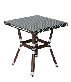 "Кабри" плетеный стол из искусственного ротанга, цвет черно-белый