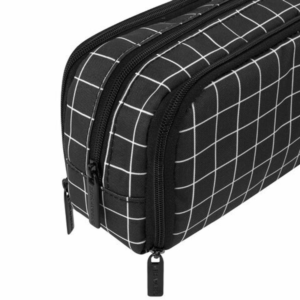 Пенал-органайзер BRAUBERG, 2 откидные планки, полиэстер, 23x9х7 см, "Checkered", 272316