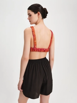 Шорты шелковые с вышивкой OLA OLA