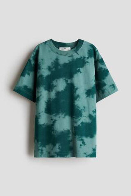 H&M Футболка из хлопка с принтом, зеленый