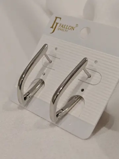 Серьги Fallon «Плавная линия» Silver
