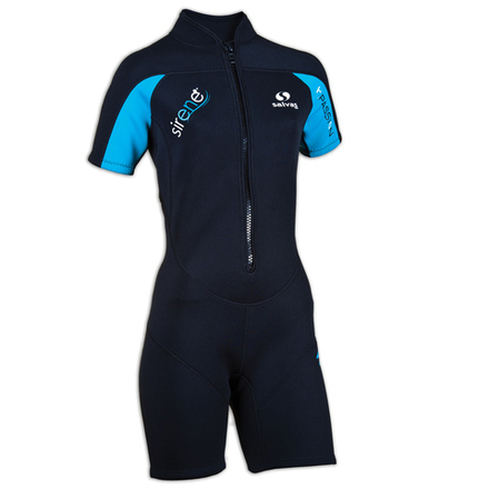 Гидрокостюм для плавания женский SALVAS Shorty Sirene Lady MS0060-L чёрно-голубой