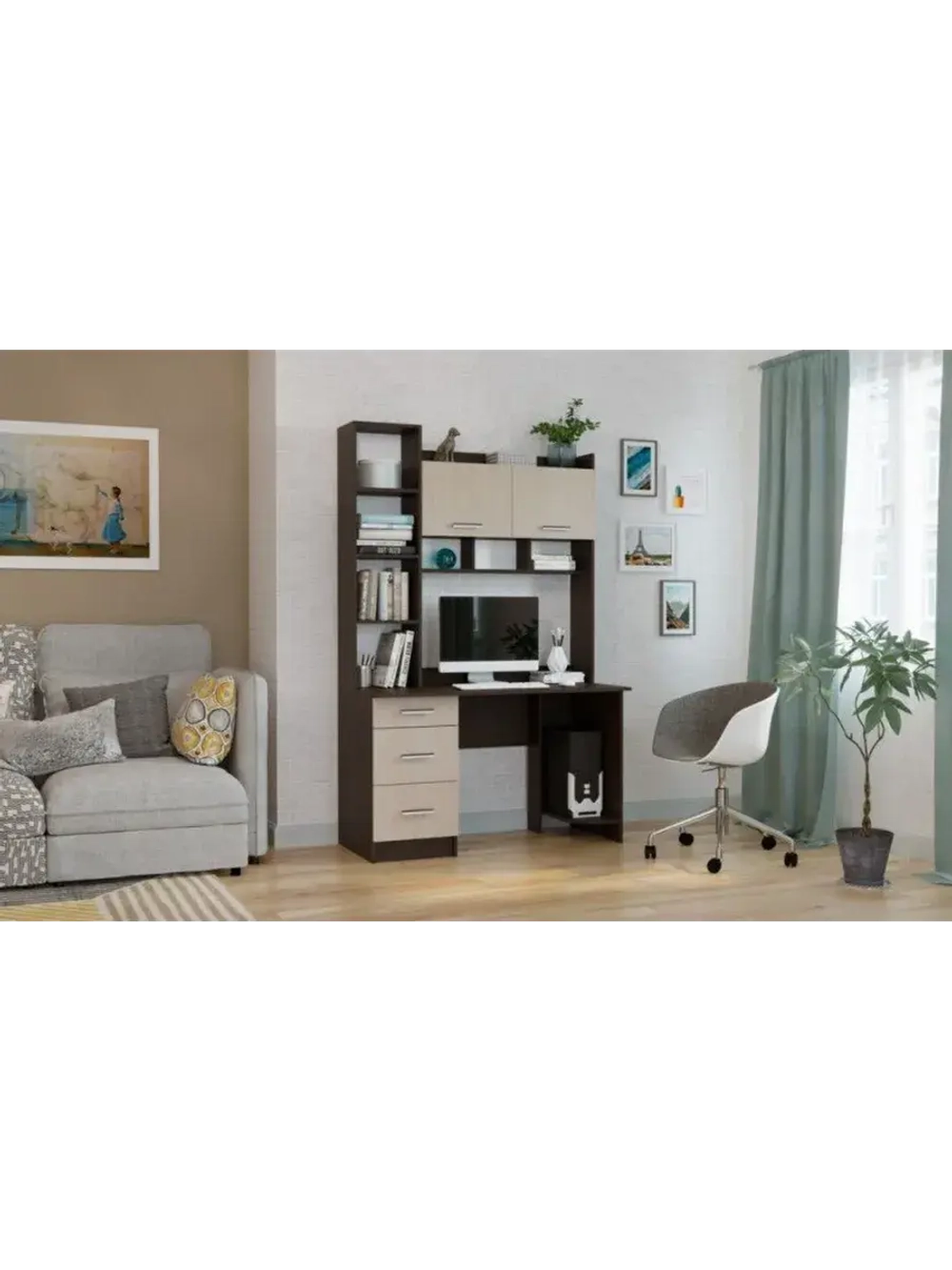 Стол компьютерный с ящиками 125х60х196,8 см