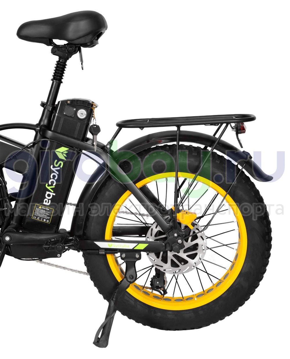 Электровелосипед Syccyba F10 Pro (48V/20Ah) - Жёлтый обод фото №6