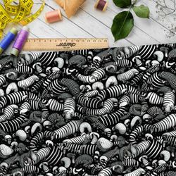 Ткань Ниагара Софт бело-серые абстракции