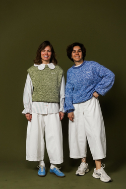 Жилет из хлопкового мулине зеленого цвета ПРЕДЗАКАЗ