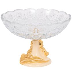 Фруктовница-конфетница Ирис Визир со стеклянной чашей 7373 Айвори