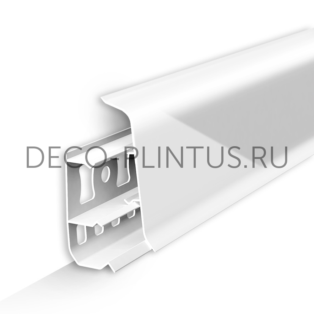 Плинтус Deconika 55 мм 001-Г Белый глянцевый (55х21х2200 мм)