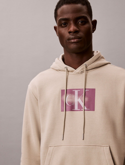 Худи Calvin Klein Fleece Metallic Monogram Graphic Ancient Marble