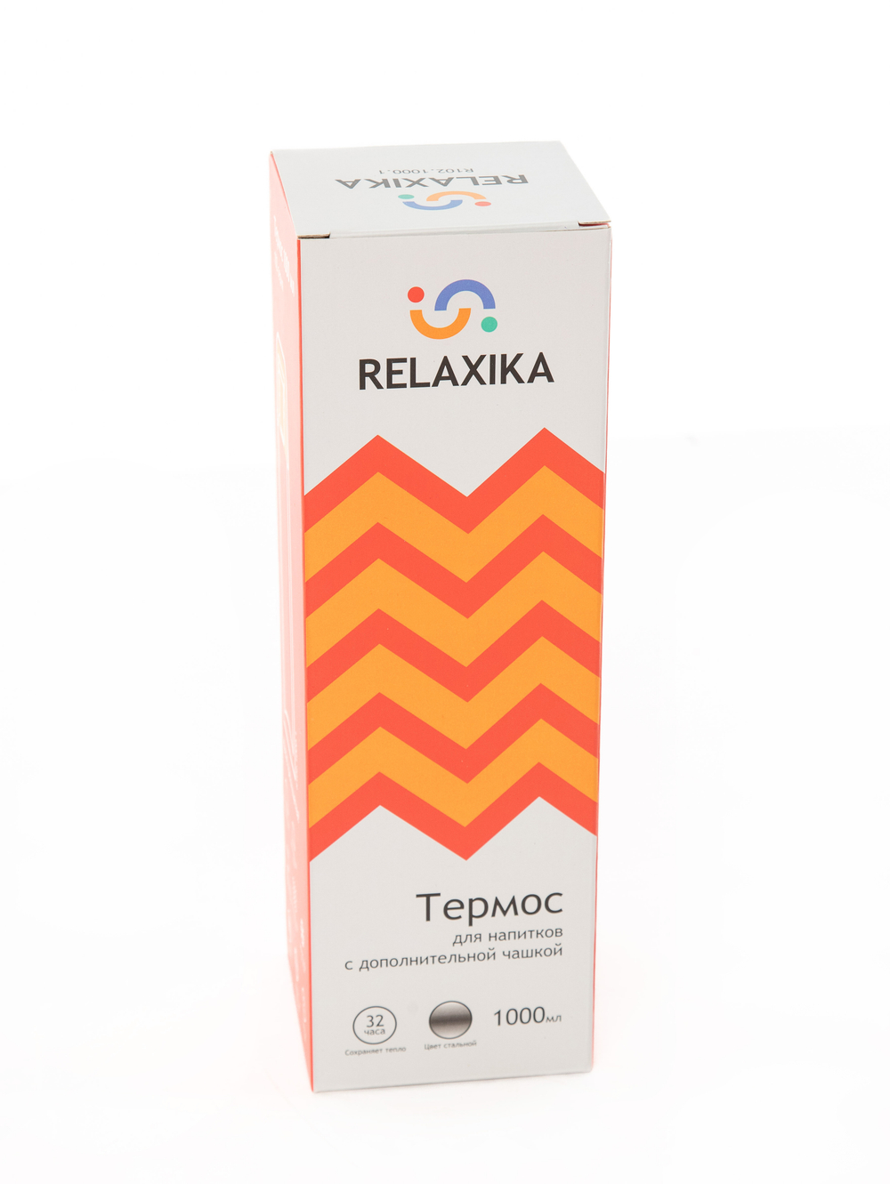 Термос Relaxika102 (1 литр),2 чашки, стальной
