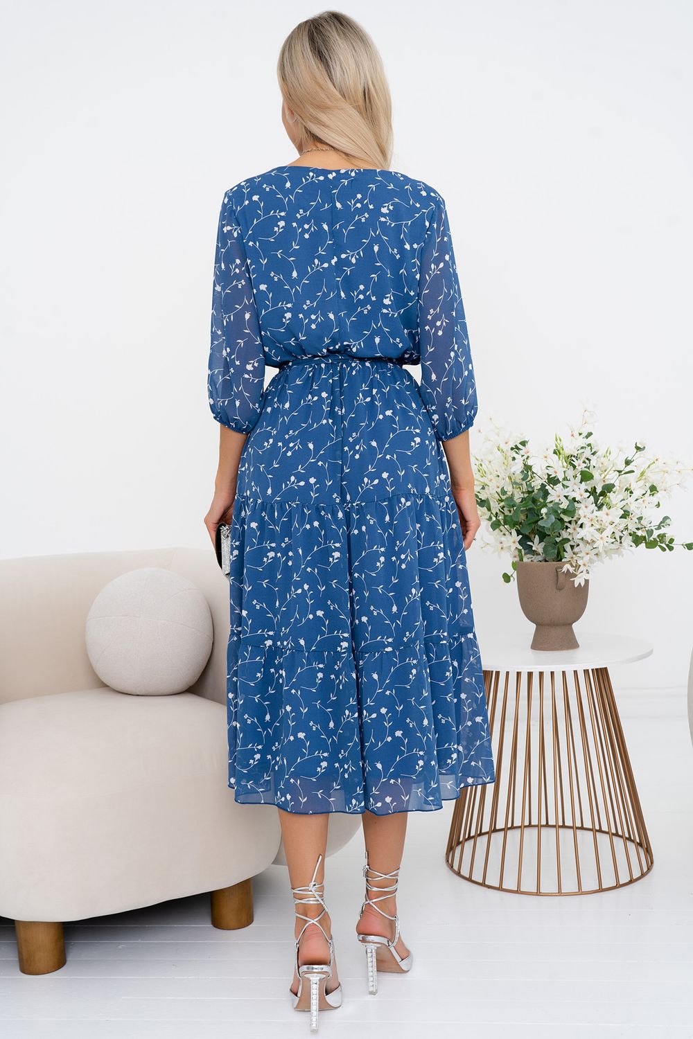 Платье Хелена (деним/белый) Р11-2075 Nikol (Акция)