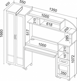 Детская стенка "Пятёрочка" (шимо светлый/крем)