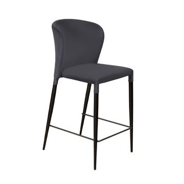 Стул полубарный Albert, бархат серый 27 /опора конус