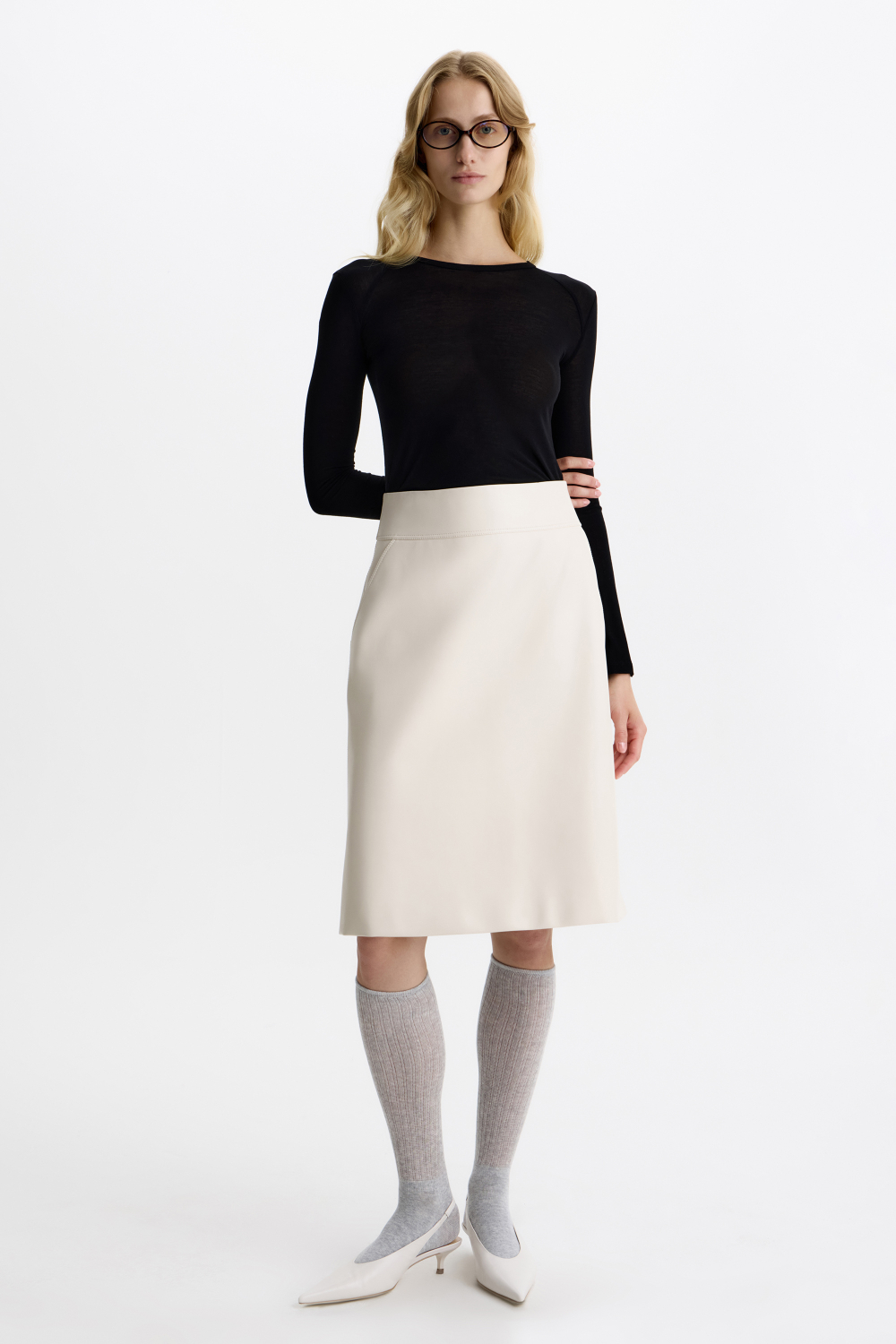 Юбка «Айвори» из итальянской эко-кожи