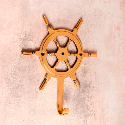 Крючок латунь "Морской штурвал" 15*17*2,5см 5089687