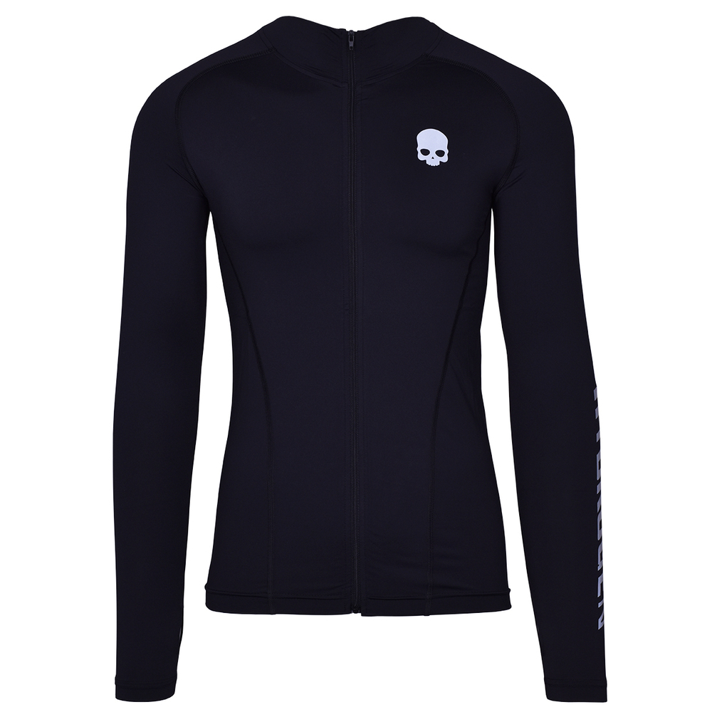 Футболка мужская теннисная теннисная Hydrogen Zipped Second Skin Long Sleeve - black