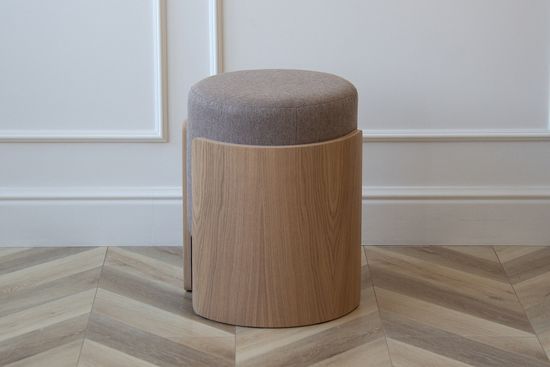 Пуф Lagom (капучино твид, натуральный дуб)