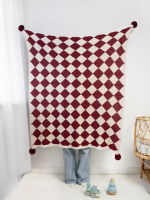 Вязаный плед Mjölk Milk/Red