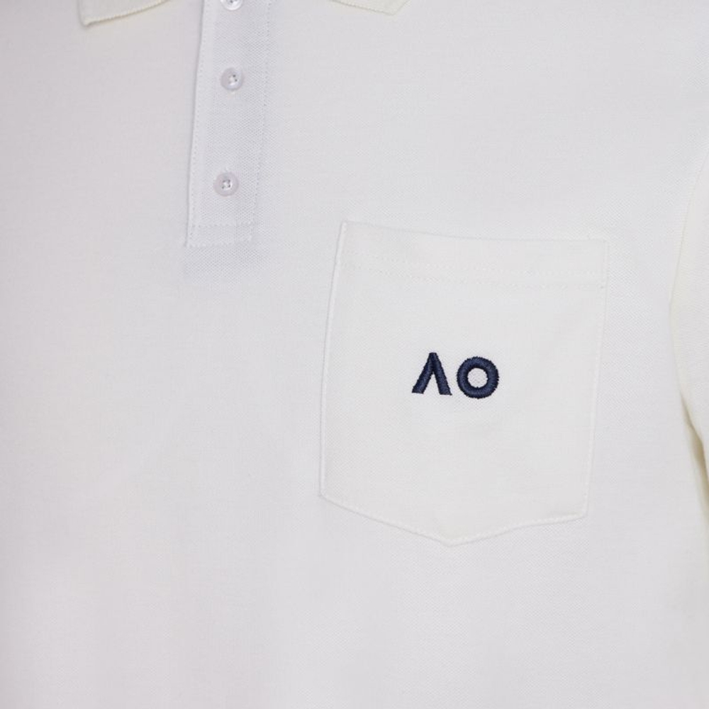 Мужское теннисное поло Australian Open Polo Pocket AO Logo - cream
