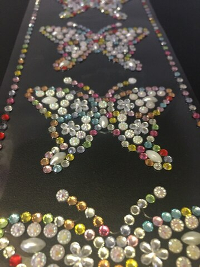 Стразы самоклеющиеся Бабочки разноцветные d=3,5 мм 5 штук