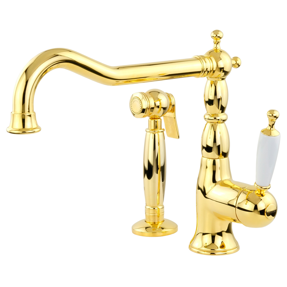 Смеситель для кухни c гигиеническим душем Migliore Cucina Oxford 25795 золото