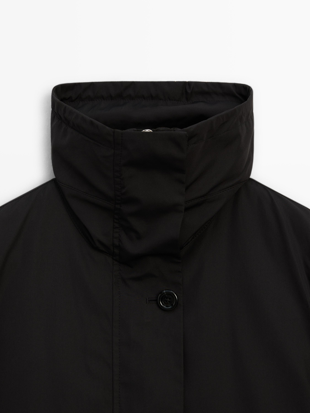 Massimo Dutti Парка со съемным внутренним жилетом и водоотталкивающей пропиткой, черный