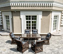 "Цесена" обеденная группа плетеная из искусственного ротанга, цвет коричневый