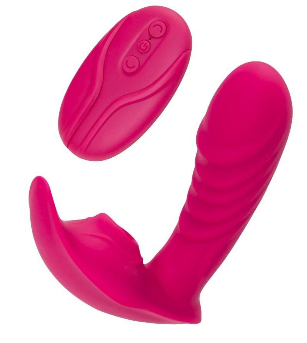 Ярко-розовый стимулятор точки G с вакуум-волновой стимуляцией Shani (Цвет: ярко-розовый)