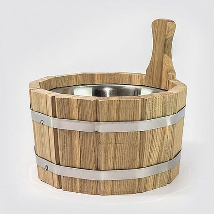 Дубовый ушат с нерж. вставкой, 3л. ДЛТ-10